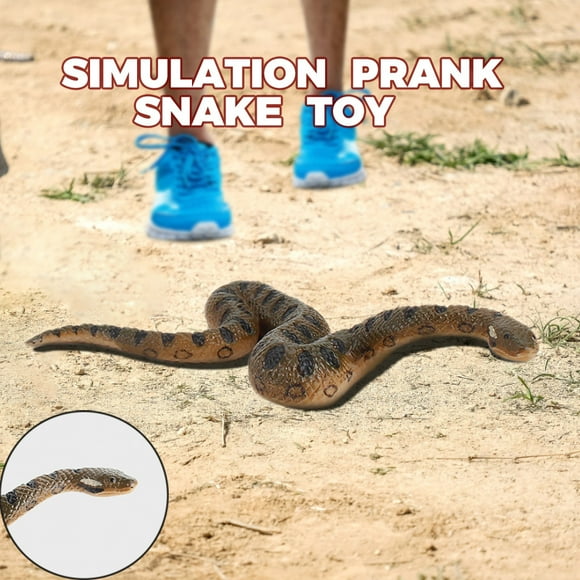 CXK99 on Clearance Realistic Fake Rubber Toy Snake – Brown Rubber Snake for Preschool Kids, Educational Snake Toy for Role Play, Halloween Decorations