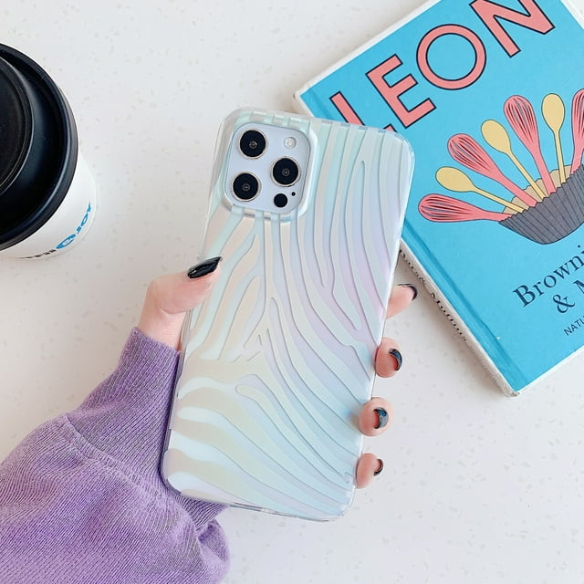 Compatible with iPhone case, Shiny Laser Style Leopard Zebra Print Animal Pattern Cute Women Girls Matte Protective Cover for iPhone 11 ProMAX (Zebra)