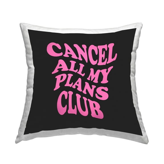 Stupell Industries Black & Pink Introvert Phrase Decorative Printed Throw Pillow, 18 x 18