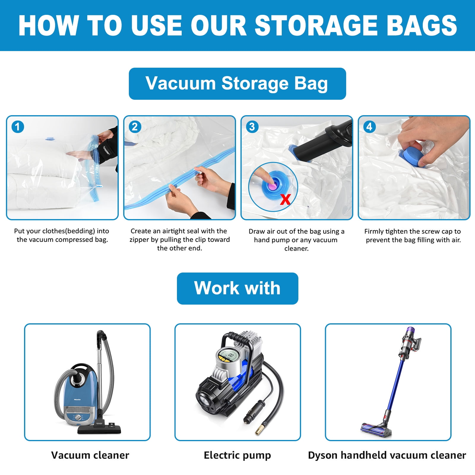 2 Pack Premium Jumbo Vacuum Seal Bag Space Saver Storage 40”x53