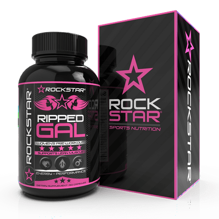 Ripped Gal - Pre-Workout Pills by Rockstar, Premium Muscle Building, 60