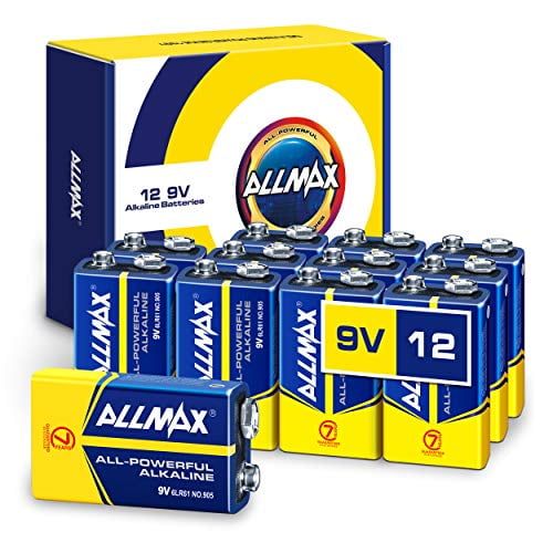 Allmax 9V Maximum Power Alkaline Batteries (12 Count) Ultra Long