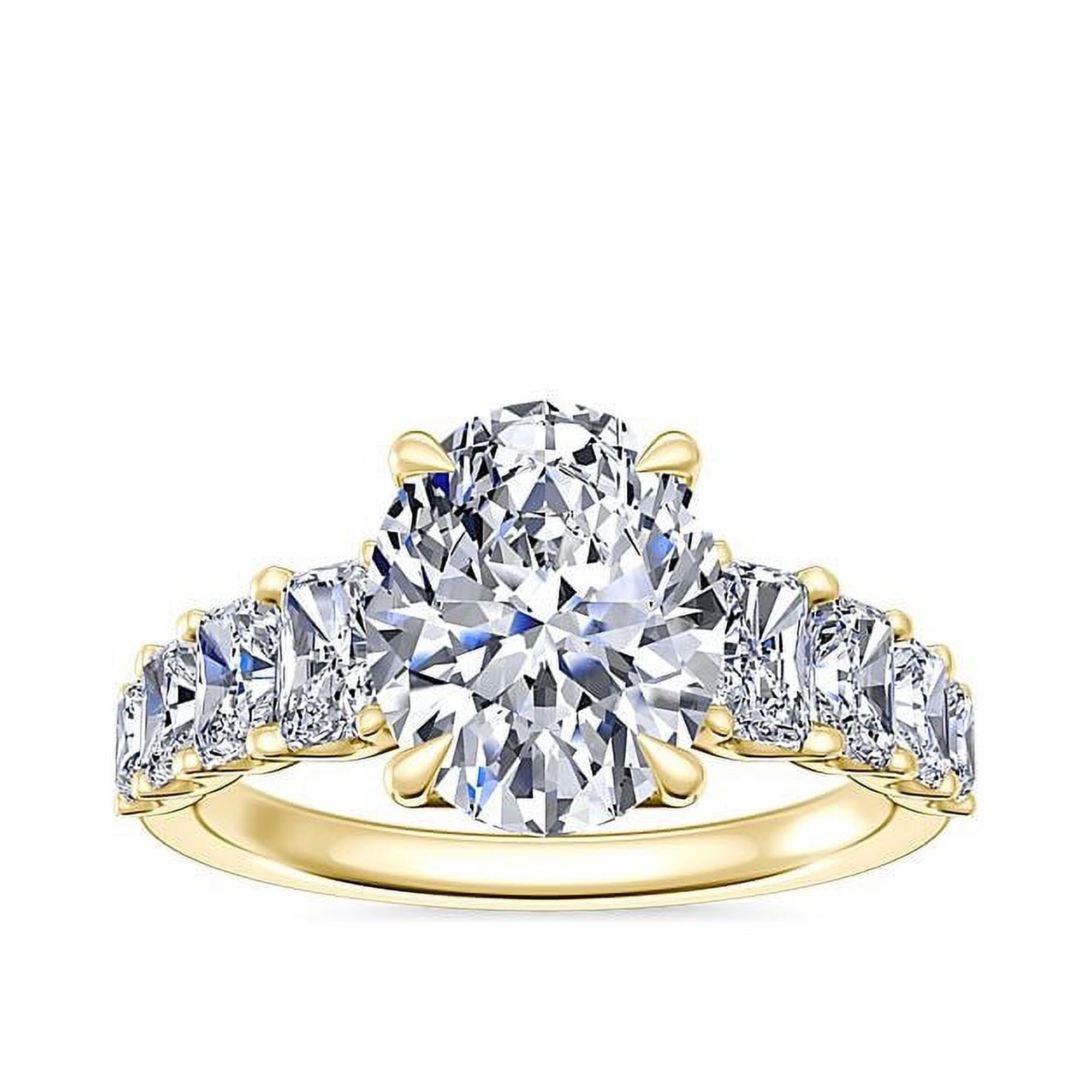 Diamond-Capitals IGI Certified 3.00 Ct Beautiful Oval Cut Lab Grown Diamond (E/VVS2) Solitiare Engagement Ring For Ladies Solid 18K Yellow Gold Size 7