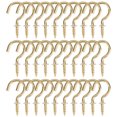 thumbnail image 7 of 30pcs Cup Ceiling Hooks 7/8 Inch Brass Plating Screw-in Ceiling Wall Thread Hooks Great for Indoor Outdoor Plants, 7 of 7