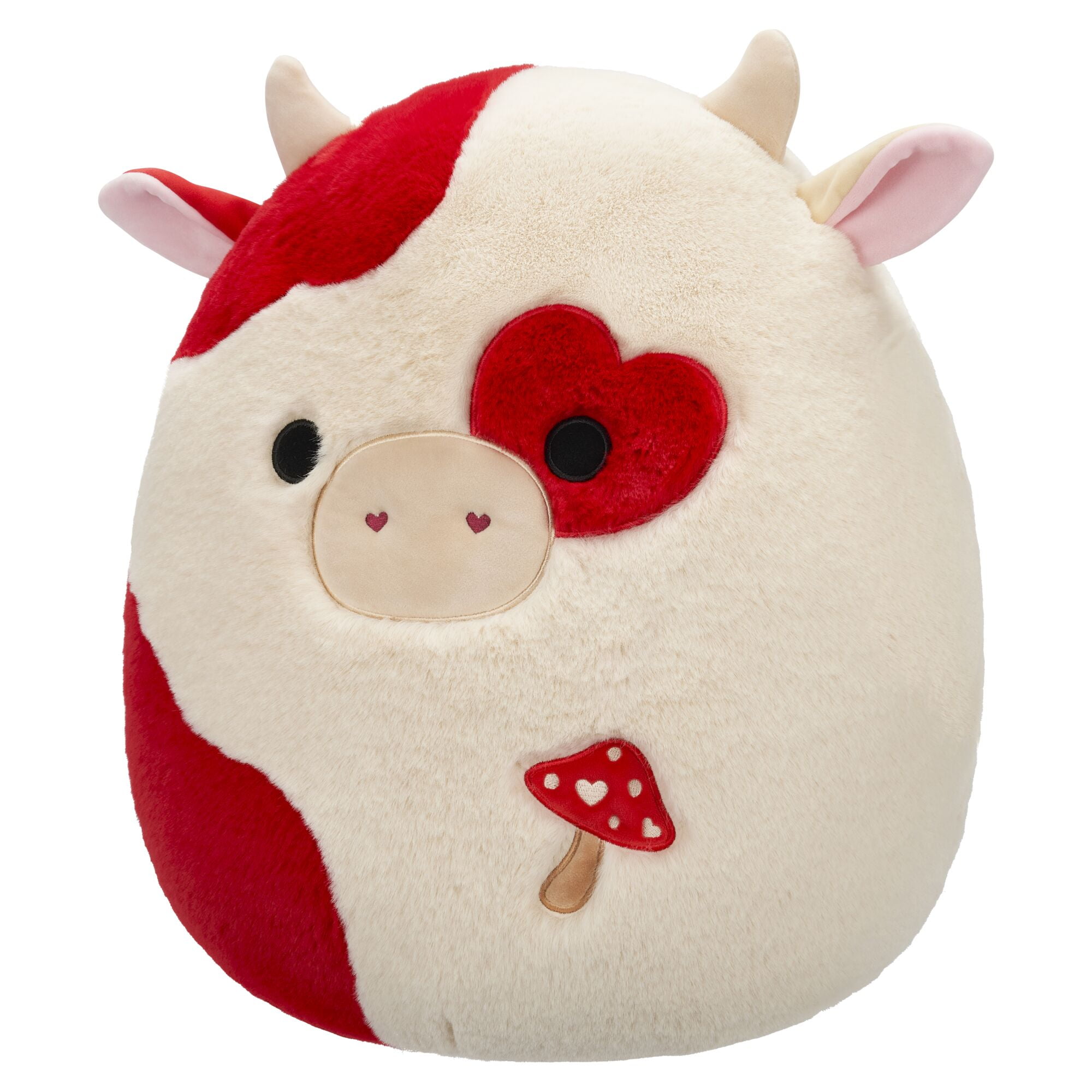 Squishmallows FuzzAMallow Official 16 inch Claudio the White and Red Cow - Child's Ultra Soft Plush Toy