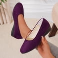 thumbnail image 5 of Womens Wedge Flats Slip On Low Heel - Soft Velvet Round Toe Casual Dressy Shoes, Non-Slip Sole, Purple,Size 6, 5 of 7