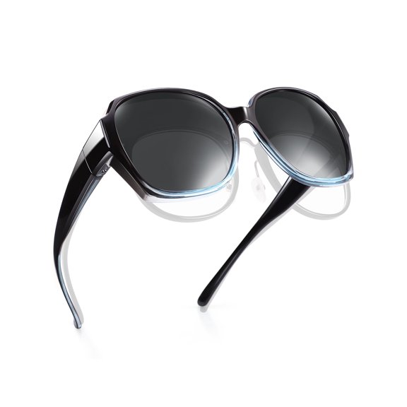 TINHAO Polarized Sunglasses Fit Over Glasses, Oversized Butterfly Sunglasses Over Glasses for Women UV Protection