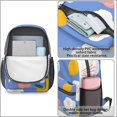 thumbnail image 3 of 17 Inch Lightweight Backpack,PVC Waterproof Oxford Fabric, Ergonomically Designed, with Large Capacity, Wildflower Garden Aesthetic Floral Print, 3 of 5