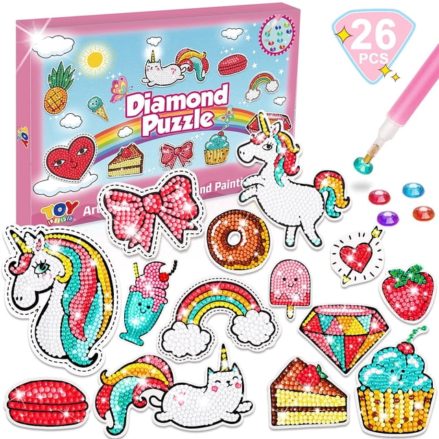 Kit de pintura con diamantes TOY Life para niños con 26 pegatinas