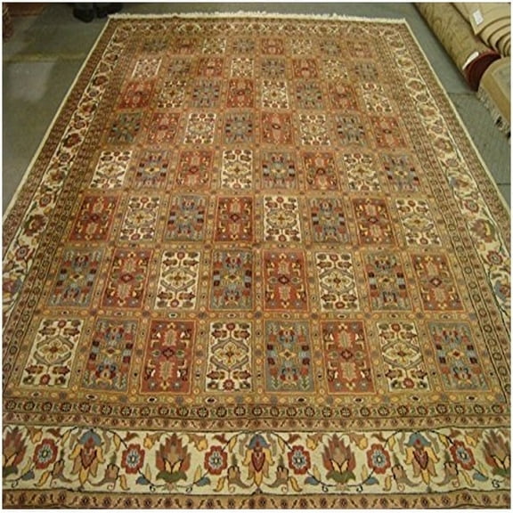 Ahmedani Linen Bakhtiari Pestal Flower All Over Rectangle Home Decor Area Rug Wool Silk Hand Knotted Floor Carpet (12.1 x 9.2)'