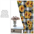 thumbnail image 4 of Yellow Sunflower Curtains, Rustic Farmhouse Black White Buffalo Check Plaid Summer Sunshine Flower Rod Pocket Blackout Window Drapes for Kitchen Bedroom Cafe, 84" W X 84" L, 4 of 6