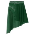 thumbnail image 4 of TiaoBug Womens Lyrical Modern Contemporary Dance Outfits One Shoulder Crop Top with Skirted Leotard Green S, 4 of 7