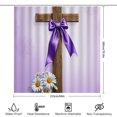 thumbnail image 4 of RKSupls Shower Curtain, Wooden Cross with Purple Bow and Daisies Waterproof Polyester Shower Curtain with Hooks for Chic Elegant Home Bathtub Bathroom Decor Washable Curtains, 4 of 5