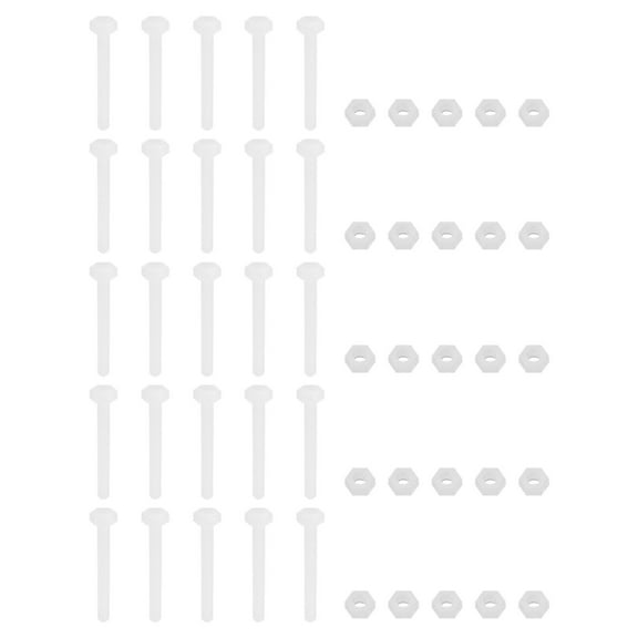 25 Pair Nylon Screws Nuts Assortment, M3x25mm Hex Screws Bolts and M3 Hex Nuts