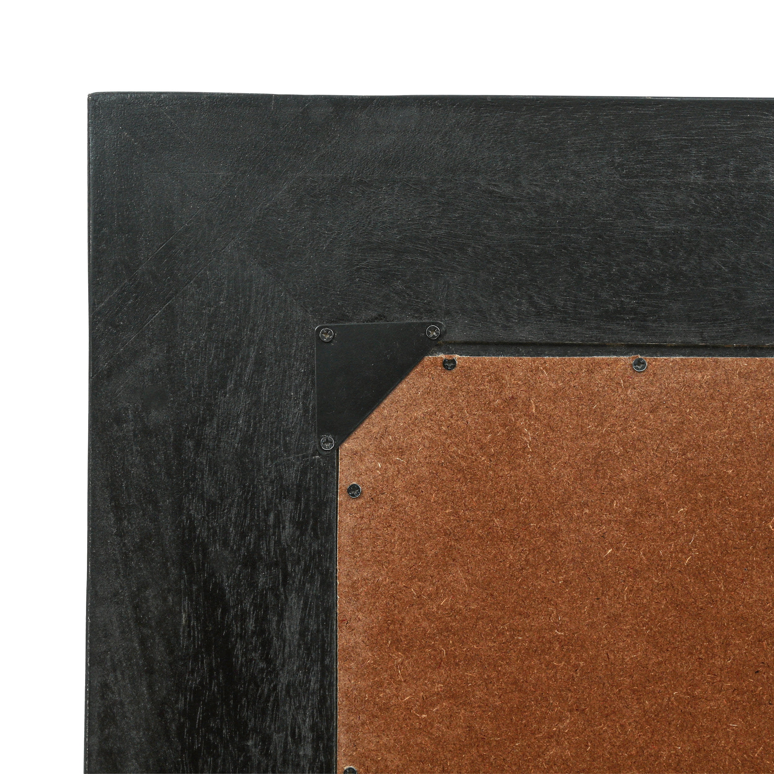 Noble House Froid Rustic Handcrafted Mango Wood Full Length Standing Mirror, Black and Brown