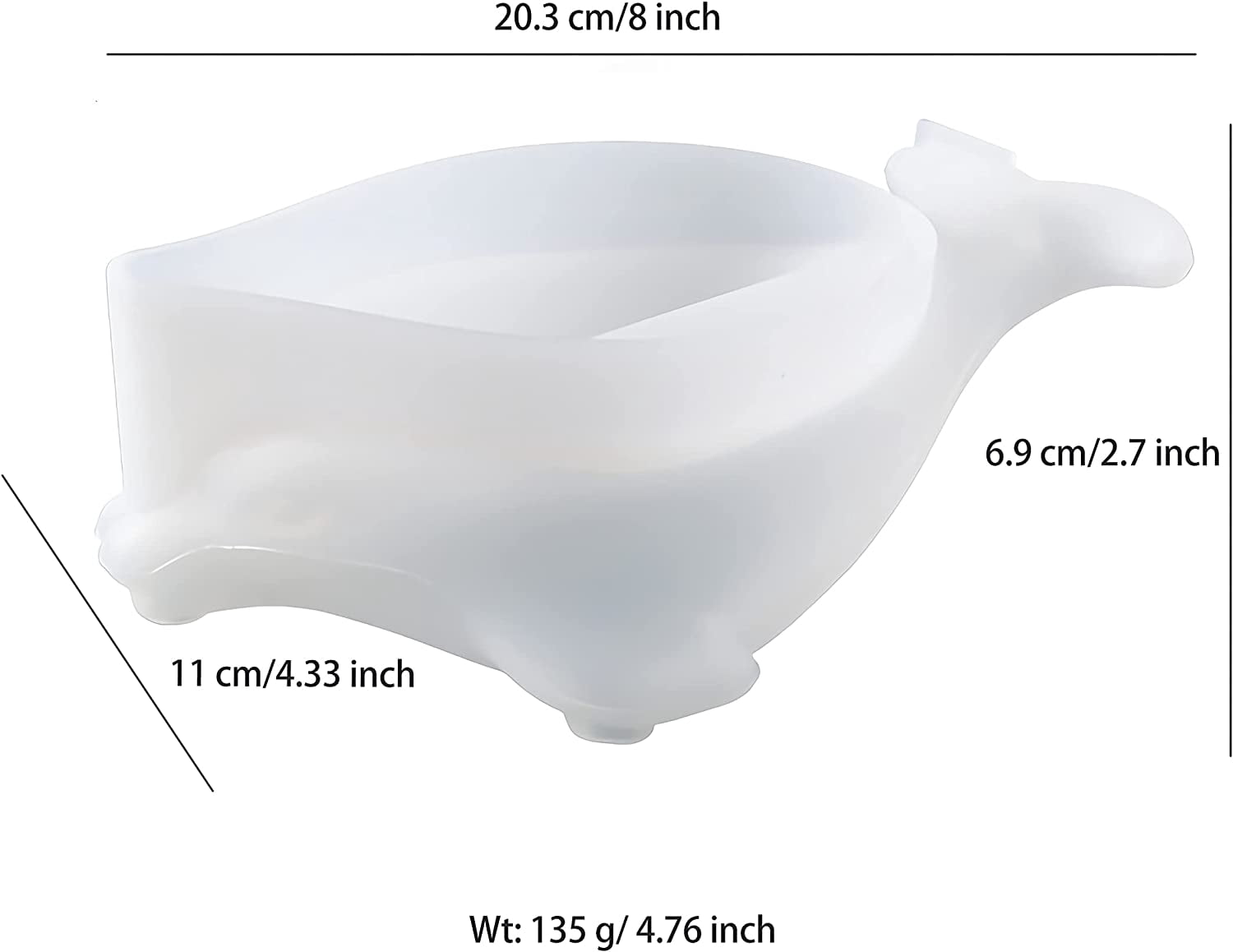 ABCISI Dolphin Shaped Silicone Resin Mold, Dolphin Self-Draining Soap Holder DIY Mold, Epoxy Resin Casting Soap Tray Mold for Bathroom, Unique Mold Design for Home Decoration