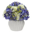thumbnail image 2 of Nearly Natural 12” Hydrangea Artificial Plant in White Vase, 2 of 2