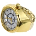 thumbnail image 2 of 1 elegante reloj de dedo con minianillo de cuarzo, joyería para hombres y mujeres (dorado), 2 of 5