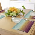 thumbnail image 4 of Ambesonne Indie Place Mats Set of 4, Abstract Checkered Pastel, Standard Size, Turquoise Marigold, 4 of 6