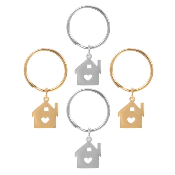 Hemoton 4-Pack Cute House Keychains Key for Backpack, Purse, Bag Hanging Decorations and Accessories