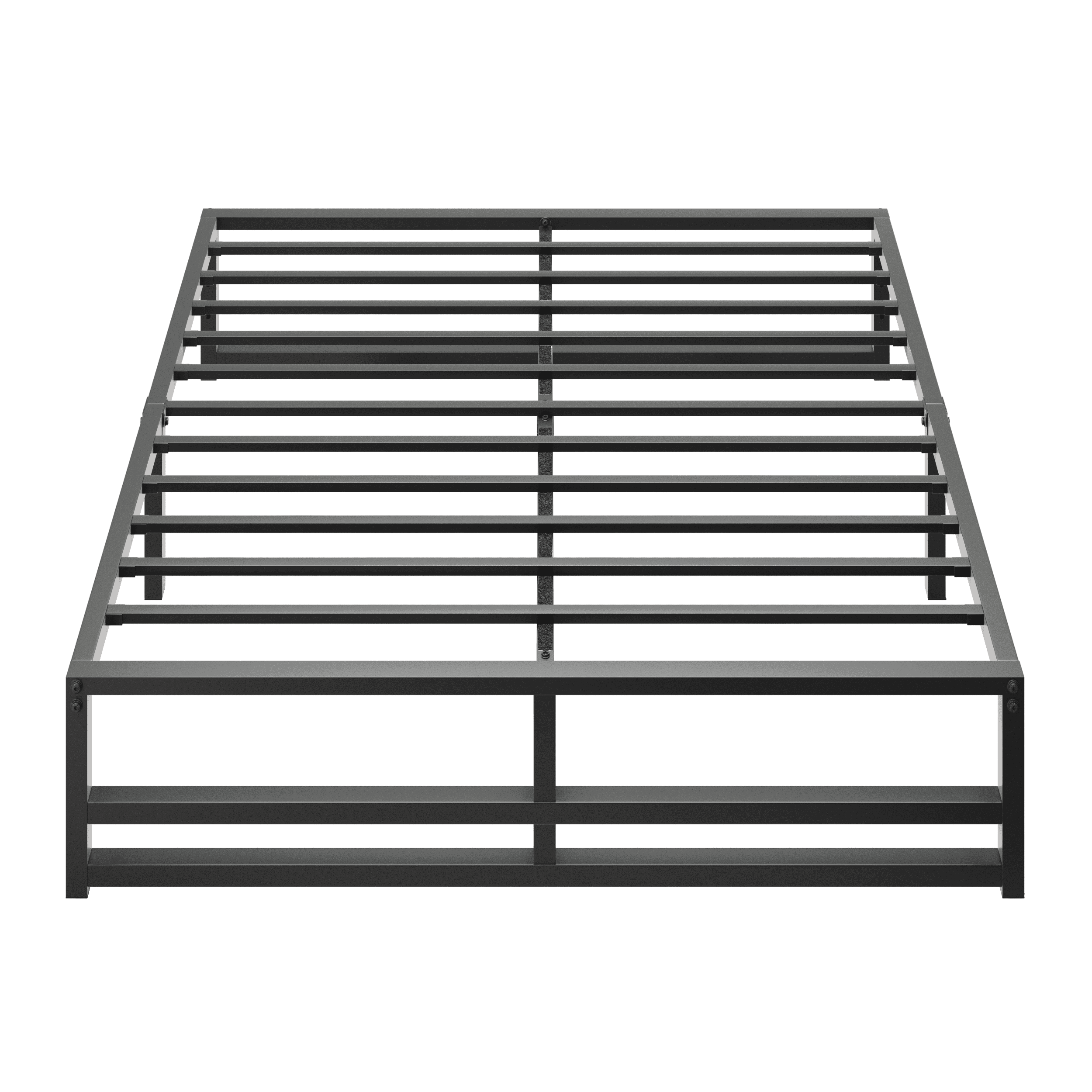 Amolife Queen Size 14'' Metal Platform Bed Frame with Large Under Bed Storage Space, Black