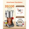 thumbnail image 4 of VEVOR Electric Grain Mill Grinder, 1.8 lbs Commercial Spice Grinders, High Speed 2100W Stainless Steel Pulverizer Powder Machine, for Dry Grains, Spices, Cereals, Coffee, Corn & Pepper, Swing Type, 4 of 9