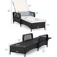 thumbnail image 3 of Patio Chaise Lounge Chair Outdoor Rattan Wicker Recliner with Thick Cushion, Lumbar Pillow, Adjustable Backrest for Garden Porch Lawn Poolside, 3 of 9