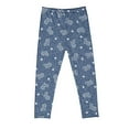 thumbnail image 4 of Uandlove Spring Summer Girls Printed Pants, High Waist Stretchy Soft Tights Kids Leggings For School Wearing Blue 7T, 4 of 4