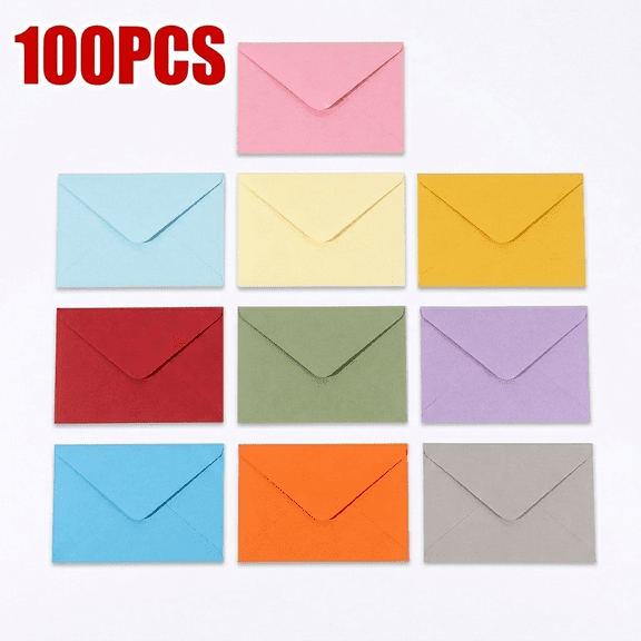 ROSEXIXI Mini Envelopes - 4.05 x 3.15 Inches, 100 Count, Assorted Colors -Card Envelopes for Invitations Gift Cards And Greeting Note Writing