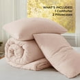 thumbnail image 3 of U by Bedsure 3 Pieces Queen Comforter Bedding Set, Pink Comforter Set for All Seasons, 1 Lightweight Prewashed Comforter and 2 Pillowcases,Queen,Rose Dust, 3 of 6