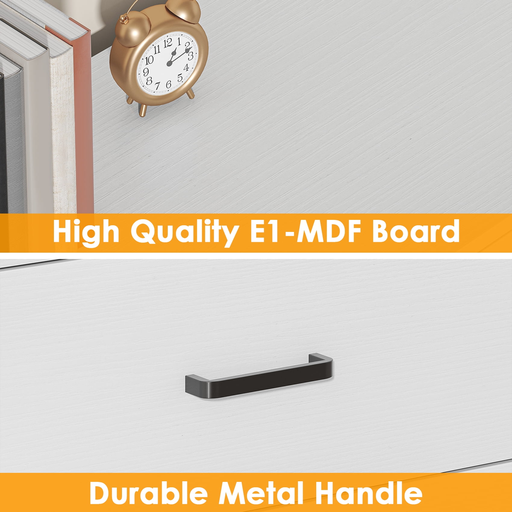 Meteorleg 6 Drawer Dresser for Bedroom, Wood Dresser with Wide Drawers and Metal Handles,Modern Dresser Chest for Bedroom,Living Room,Entryway