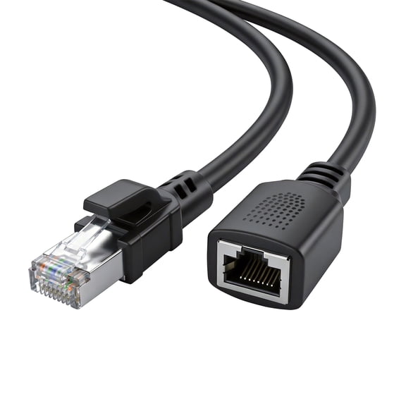 Dutevolns Cat 6 Ethernet Extension Cable - 6ft(2Pack) RJ45 Extender Male to Female Network Cable Shielded Computer LAN Connector Patch Cable for Router Modem Smart TV PC Laptop