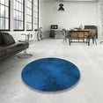 thumbnail image 3 of Ahgly Company Indoor Round Patterned Blue Dress Blue Area Rugs, 3' Round, 3 of 6