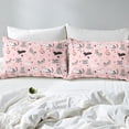 thumbnail image 3 of Cartoon Cat Queen Size Sheet Sets Cute Kitten Bed Sheets Set, Girly Pink Bedding, Top Sheet + Fitted Sheet + Pillowcase 4-Piece, Room Decorative, 3 of 4