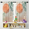 thumbnail image 5 of Blackout Kids Curtains,Orange Boho Geometric and Plant Pattern Childrens Insulated Curtains Set Of 2,Bedroom Essentials,Toddler Room Decor 42x54in(106x137cm), 5 of 5