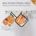 thumbnail image 4 of Yayeee Oven Mitts and Pot Holder Set of 2 Heat Resistant Kitchen Gloves Baking Hot Pad, Orange Glasses, 4 of 5