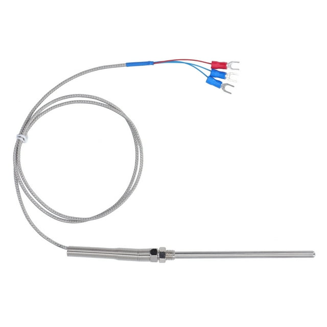 Mgaxyff Probe Thermocouple,BERM 100mm Probe Thermocouple PT100 Temperature Sensor Probe 0‑400℃ 1 Meter Length,Temperature Transducer Probe