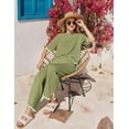 thumbnail image 3 of Avidlove Lounge Sets for Women Travel Outfits 2 Piece Sets Knit Short Sleeve Sweater Loungwear, 3 of 8