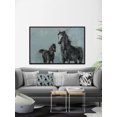 thumbnail image 5 of Parvez Taj "Black Horses" Floater Framed Painting Print on Canvas, 5 of 6