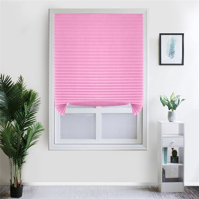 Harpily Household Cordless Blind Light Filtering Fabric Pleated Shade for Balcony Cafe Window Bathroom Curtain 35.4 X 59 Inch
