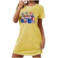 thumbnail image 2 of Camisón corto de talla grande para mujer, camisón de manga corta con estampado de pecho a la moda, camisón para mujer, 2 of 7