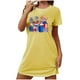 thumbnail image 2 of Camisón corto de talla grande para mujer, camisón de manga corta con estampado de pecho a la moda, camisón para mujer, 2 of 7