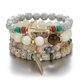 thumbnail image 3 of 5 juegos de pulsera bohemia, pulsera hecha a mano con cuentas de cristal, pulsera elástica multicapa con colgante de ancla, joyería para mujer Feliz Sencillez, 3 of 5