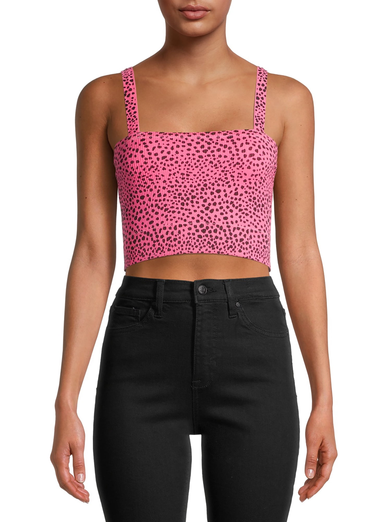 No Boundaries Juniors Seamless Ribbed Tube Top with Straps