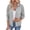Gray, variant on Women's Waffle Knit Full Zip Jacket, Lapel Collar Loose Fit Casual Sweatshirt Jacket With Kangaroo Pockets for Fall Daily Sports