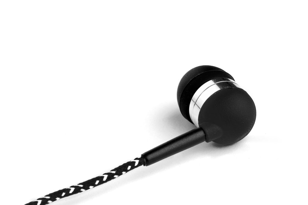 Tweedz Black and White Earbuds with Microphone and Controls Durable