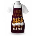 thumbnail image 3 of Animal Apron Funny Ballerina Dancing Monkeys with "So Boring to Be Normal" Quote Print, Unisex Kitchen Bib Apron with Adjustable Neck for Cooking Baking Gardening, Maroon and Marigold, by Ambesonne, 3 of 3
