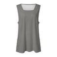 thumbnail image 2 of Playeras,Blusas y Tops,Ropa para Mujer Camiseta sin espalda Camisetas sin mangas de verano para mujer, cuello cuadrado, ajuste holgado, moda informal, fluida, sin mangas (Grey, XXL), 2 of 4