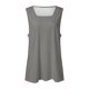 thumbnail image 2 of Playeras,Blusas y Tops,Ropa para Mujer Camiseta sin espalda Camisetas sin mangas de verano para mujer, cuello cuadrado, ajuste holgado, moda informal, fluida, sin mangas (Grey, M), 2 of 4