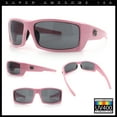 thumbnail image 2 of Mens Lucky Charm Horse Shoe Emblem 90s Sport Wrap Plastic Sunglasses Pink, 2 of 8